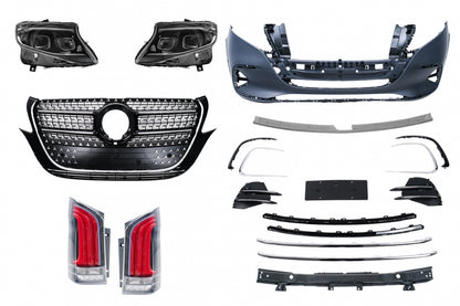 Complete Body Kit with LED Headlights & Taillights for Mercedes Vito (2020–2024) LHD Halogen