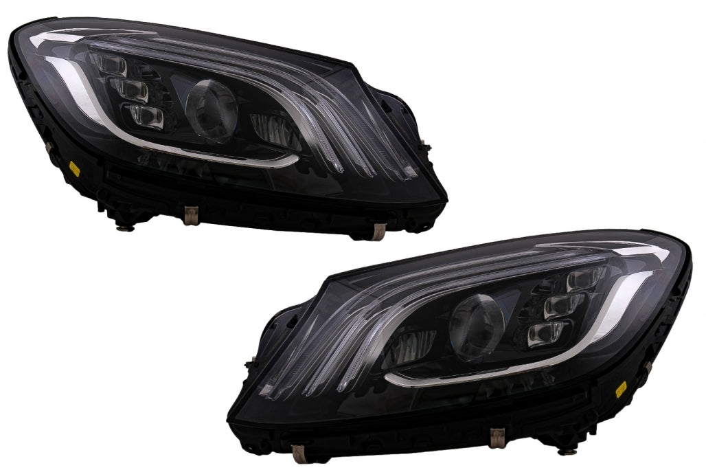 Complete Facelift Body Kit S63 Design with Chrome Exhaust Muffler Tips for Mercedes S-Class W222 LHD (2013–06.2017)