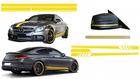 Decal Set Matte Yellow for Mercedes C-Class C205 A205 (2014–Up)