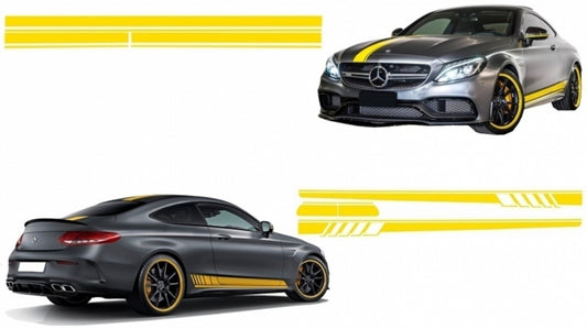 Decal Set Matte Yellow for Mercedes C-Class C205 A205 (2014–Up)