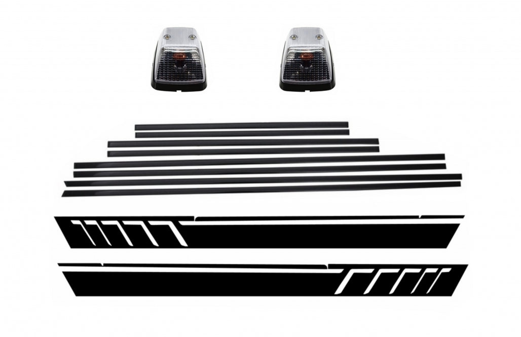 Door Moldings Strips Kit with Matte Black Side Decals and Turning Lights for Mercedes G-Class W463 (1989–2015)