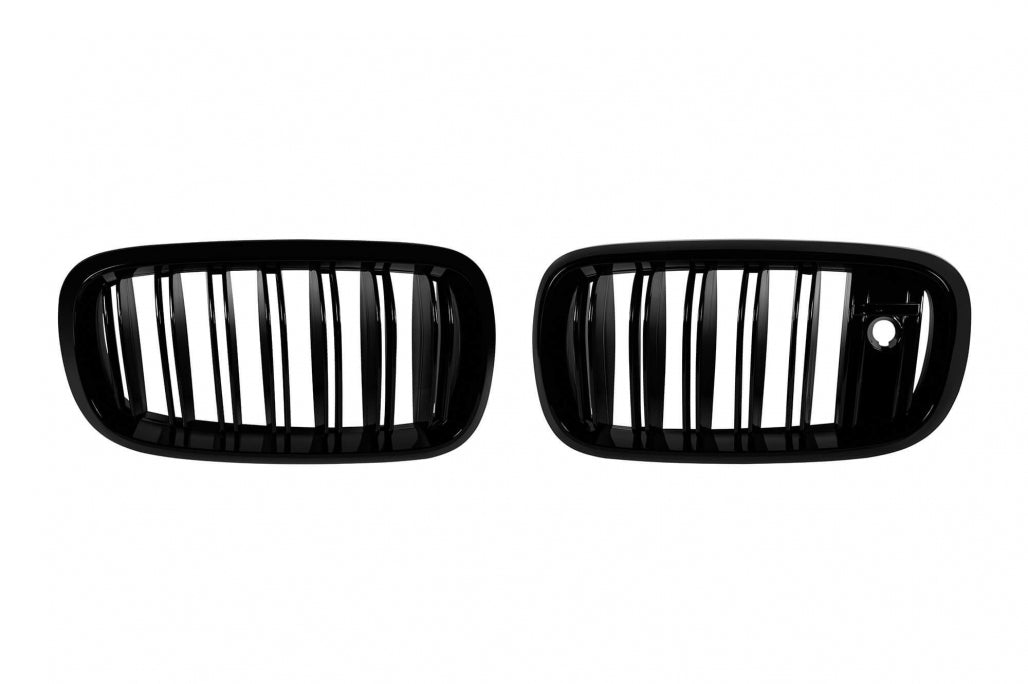 Double Ribbed Grilles Black Paint with Night Vision Opening for BMW X5 F15 X6 F16 (2013-2018)