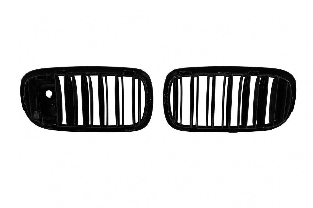 Double Ribbed Grilles Black Paint with Night Vision Opening for BMW X5 F15 X6 F16 (2013-2018)