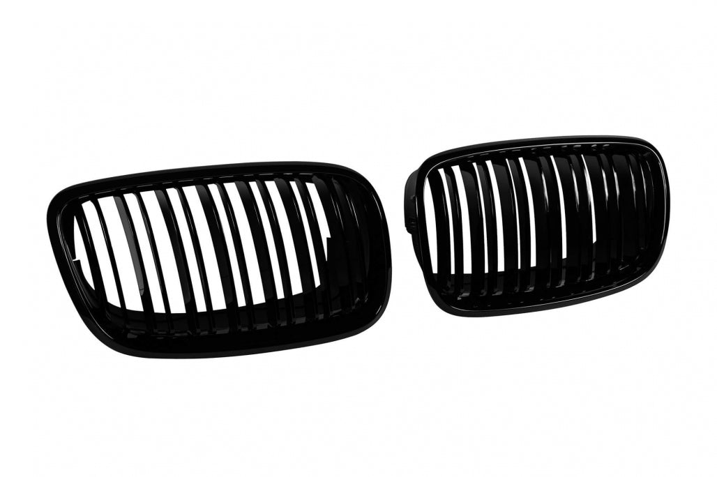 Double Slat Kidney Grilles Black Lacquer for BMW X5 E70 X6 E71 (2007-2013)