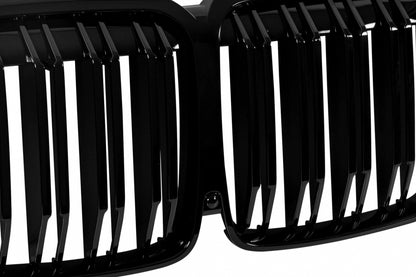 Double Slat Kidney Grilles Black Lacquer for BMW X7 G07 (2018-2022)