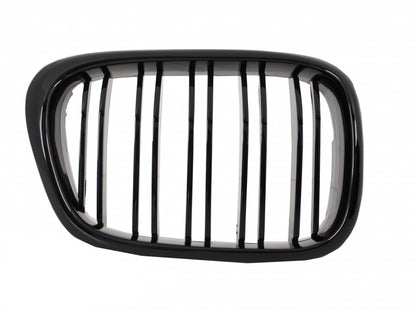 Double Stripe Kidney Grilles Piano Black for BMW 5 Series E39 (1997-2003)