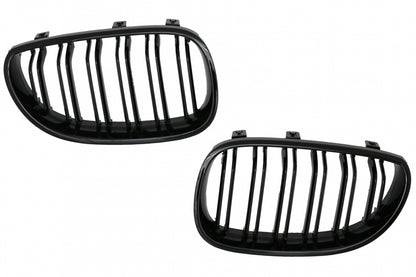 Double Stripe Kidney Grilles Piano Black for BMW 5 Series E60 E61 (2003-2009)
