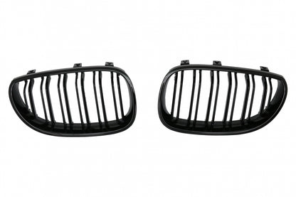 Double Stripe Kidney Grilles Piano Black for BMW 5 Series E60 E61 (2003-2009)