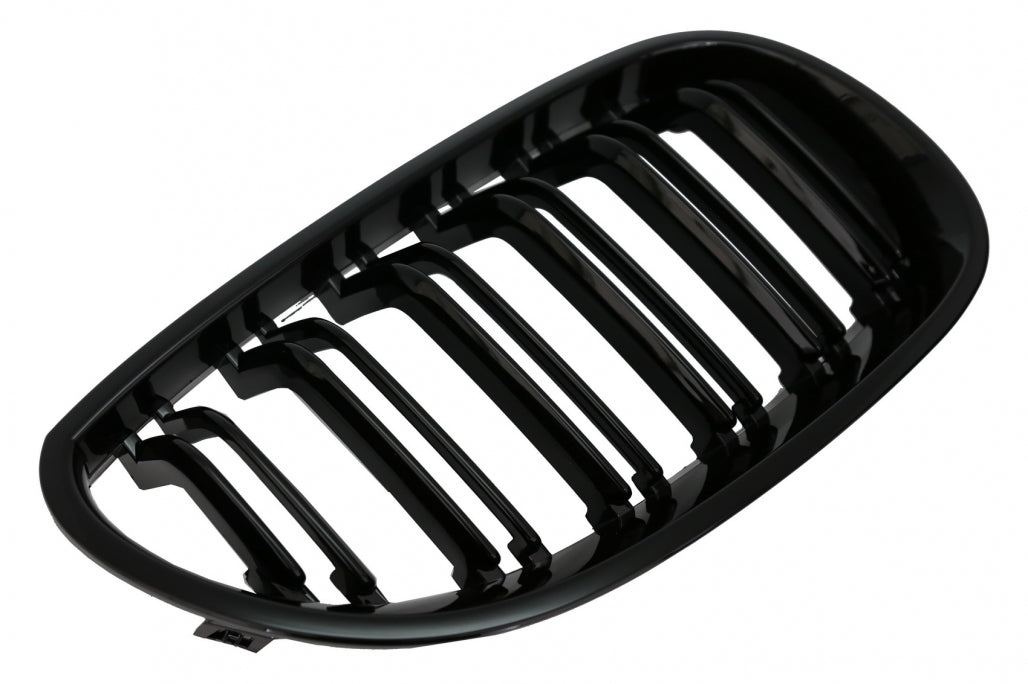 Double Stripe Kidney Grilles Piano Black for BMW 5 Series E60 E61 (2003-2009)