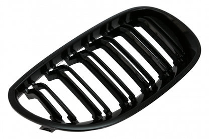 Double Stripe Kidney Grilles Piano Black for BMW 5 Series E60 E61 (2003-2009)