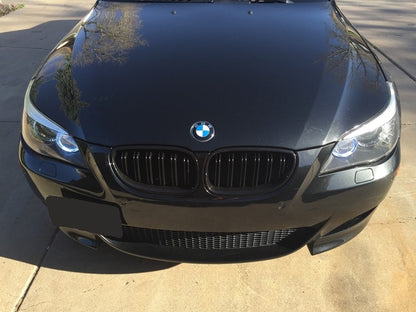 Double Stripe Kidney Grilles Piano Black for BMW 5 Series E60 E61 (2003-2009)
