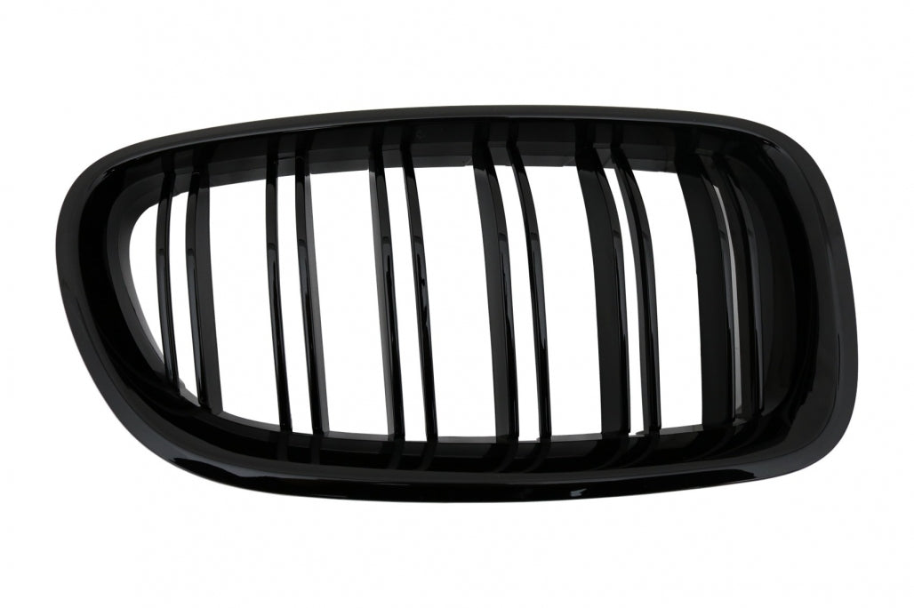 Double Stripe Kidney Grilles Piano Black for BMW 5 Series F10 F11 (2010-2017)