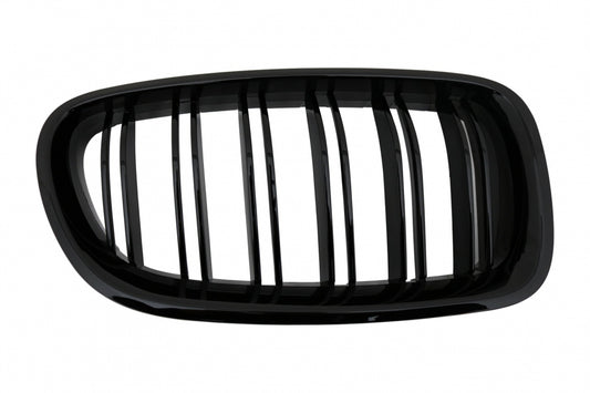 Double Stripe Kidney Grilles Piano Black for BMW 5 Series F10 F11 (2010-2017)