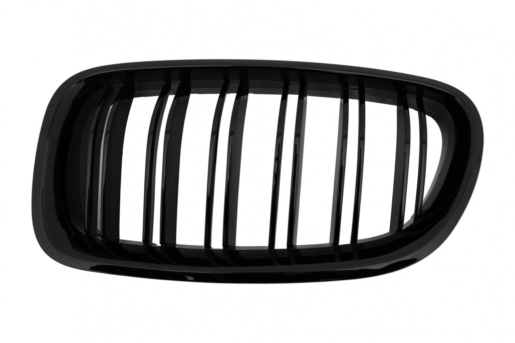 Double Stripe Kidney Grilles Piano Black for BMW 5 Series F10 F11 (2010-2017)