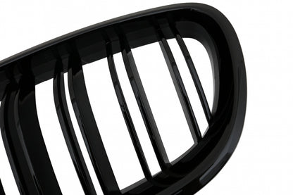 Double Stripe Kidney Grilles Piano Black for BMW 5 Series F10 F11 (2010-2017)