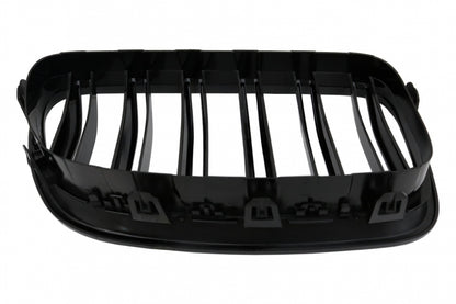 Double Stripe Kidney Grilles Piano Black for BMW 5 Series F10 F11 (2010-2017)