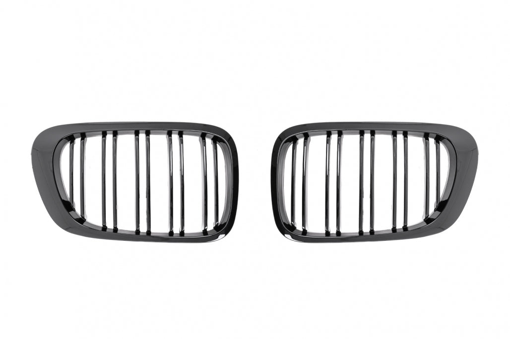 Double Stripe Kidney Grilles for BMW 3 Series E46 Coupe Cabrio (1999–2002) Non-Facelift Piano Black