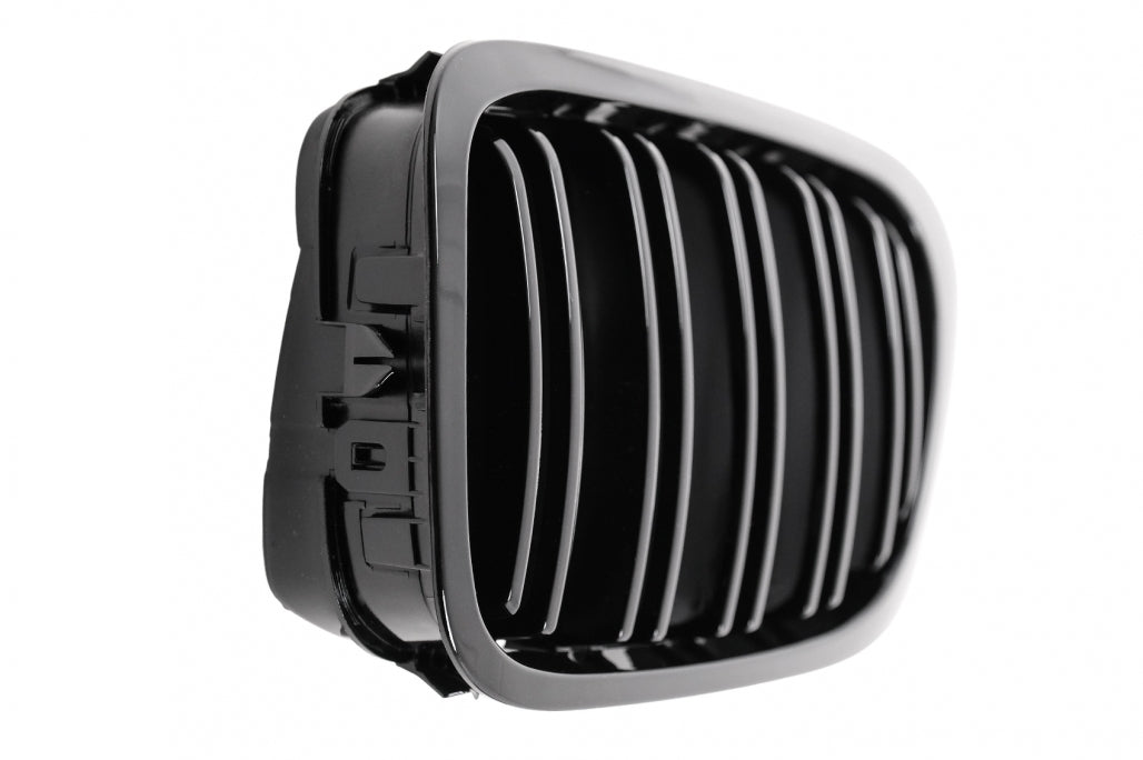 Double Stripe Kidney Grilles for BMW 3 Series E46 Coupe Cabrio (1999–2002) Non-Facelift Piano Black