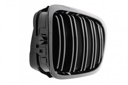 Double Stripe Kidney Grilles for BMW 3 Series E46 Coupe Cabrio (1999–2002) Non-Facelift Piano Black