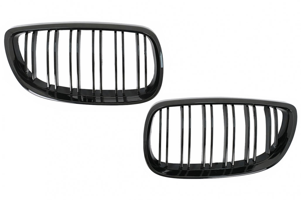 Double Stripe Kidney Grilles for BMW 3 Series E92 E93 (2006–2009) Pre-LCI Coupe Convertible Piano Black