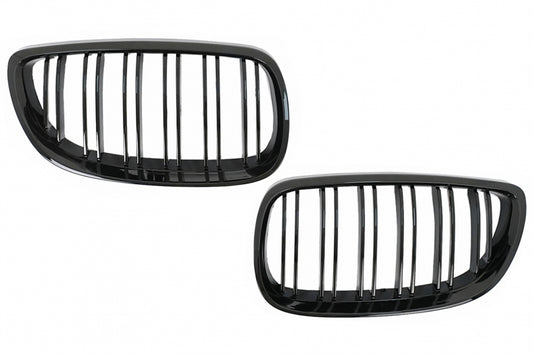 Double Stripe Kidney Grilles for BMW 3 Series E92 E93 (2006–2009) Pre-LCI Coupe Convertible Piano Black
