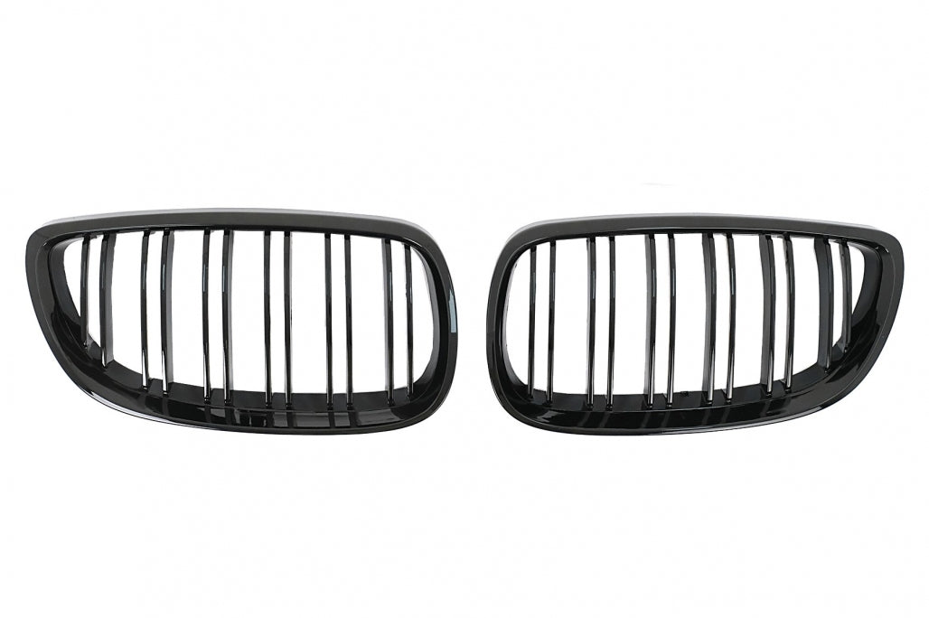 Double Stripe Kidney Grilles for BMW 3 Series E92 E93 (2006–2009) Pre-LCI Coupe Convertible Piano Black