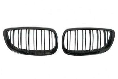 Double Stripe Kidney Grilles for BMW 3 Series E92 E93 (2006–2009) Pre-LCI Coupe Convertible Piano Black