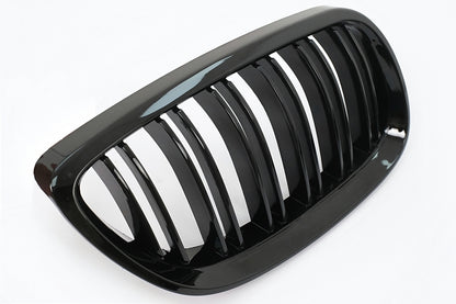 Double Stripe Kidney Grilles for BMW 3 Series E92 E93 (2006–2009) Pre-LCI Coupe Convertible Piano Black