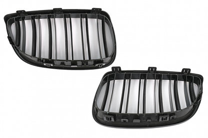 Double Stripe Kidney Grilles for BMW 3 Series E92 E93 (2006–2009) Pre-LCI Coupe Convertible Piano Black