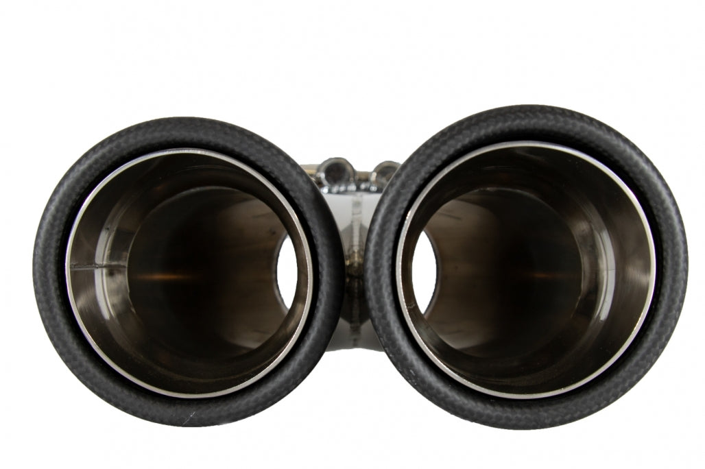Dual Twin Exhaust Muffler Tips Matte Carbon Fiber for Universal Fit 6cm Inlet