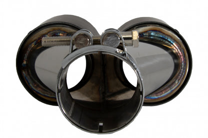 Dual Twin Exhaust Muffler Tips Matte Carbon Fiber for Universal Fit 6cm Inlet