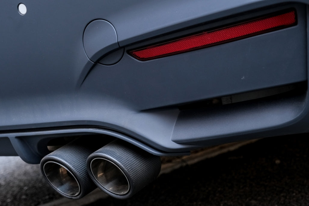 Dual Twin Exhaust Muffler Tips Matte Carbon Fiber for Universal Fit 6cm Inlet