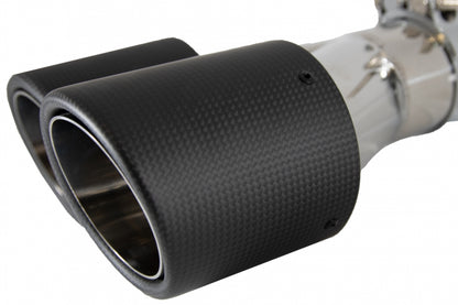 Dual Twin Exhaust Muffler Tips Matte Carbon Fiber for Universal Fit 6cm Inlet