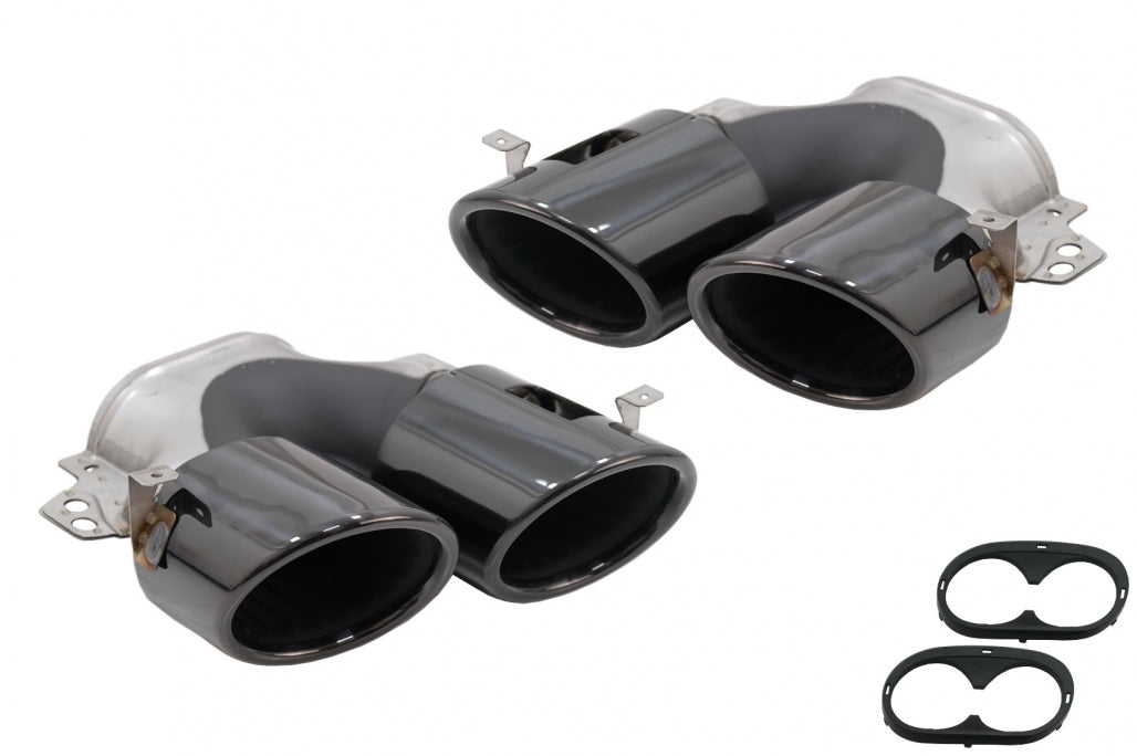 Exhaust Muffler Tips 45S Design Black for Mercedes A-Class W177 V177 CLA C118 X118 GLA H247 GLB X247 (2018–Up)