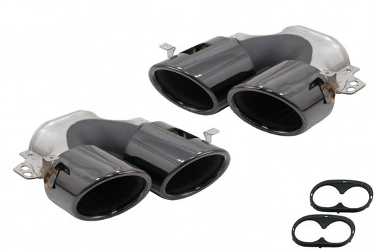 Exhaust Muffler Tips 45S Design Black for Mercedes A-Class W177 V177 CLA C118 X118 GLA H247 GLB X247 (2018–Up)