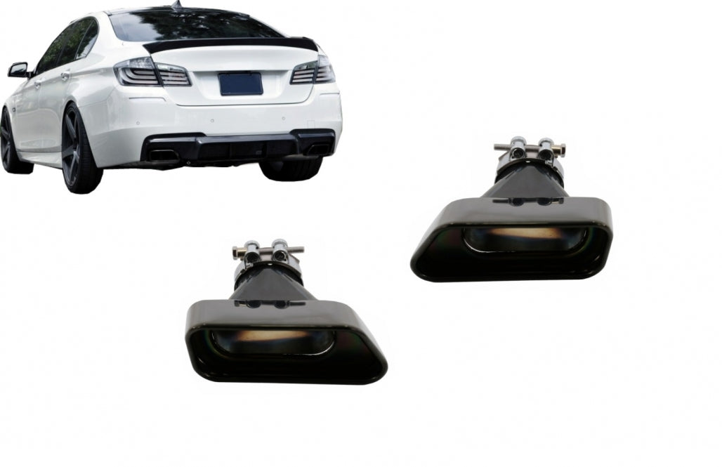 Exhaust Muffler Tips 550i V8 LCI Square Black Edition for BMW 5 Series F10 F11 F18 (2011–2017)