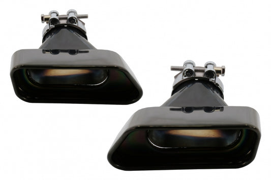 Exhaust Muffler Tips 550i V8 LCI Square Black Edition for BMW 5 Series F10 F11 F18 (2011–2017)