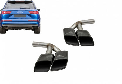 Exhaust Muffler Tips Black SQ7 Design for Audi Q7 4M 3.0 Petrol (2015–2019)