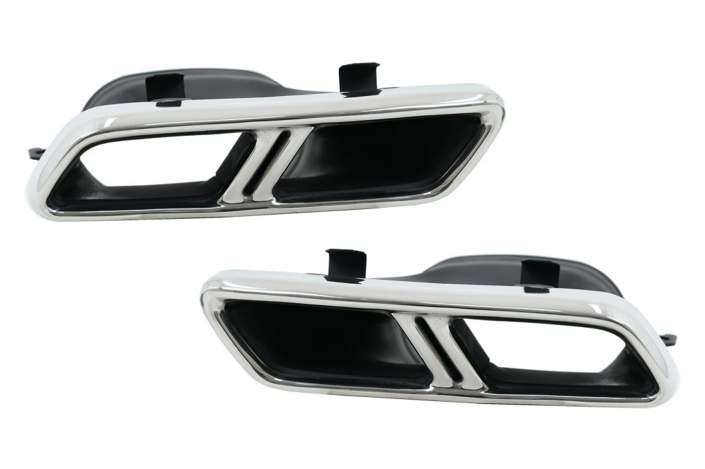 Exhaust Muffler Tips Chrome Design for Mercedes C-Class W205 S205 C205 A205 GLC GLE E-Class W213 S-Class W222 (2014–Up)
