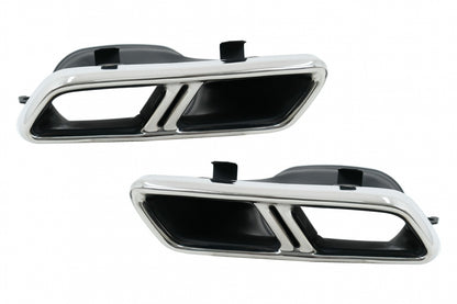 Exhaust Muffler Tips Chrome Design for Mercedes C-Class W205 S205 C205 A205 GLC GLE E-Class W213 S-Class W222 (2014–Up)