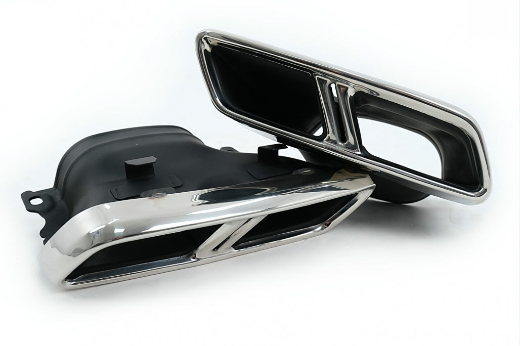 Exhaust Muffler Tips Chrome Design for Mercedes C-Class W205 S205 C205 A205 GLC GLE E-Class W213 S-Class W222 (2014–Up)