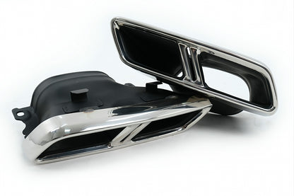 Exhaust Muffler Tips Chrome Design for Mercedes C-Class W205 S205 C205 A205 GLC GLE E-Class W213 S-Class W222 (2014–Up)