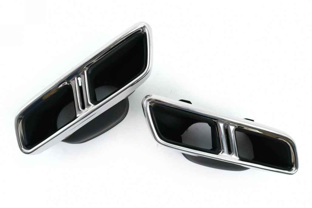 Exhaust Muffler Tips Chrome Design for Mercedes C-Class W205 S205 C205 A205 GLC GLE E-Class W213 S-Class W222 (2014–Up)