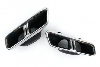 Exhaust Muffler Tips Chrome Design for Mercedes C-Class W205 S205 C205 A205 GLC GLE E-Class W213 S-Class W222 (2014–Up)