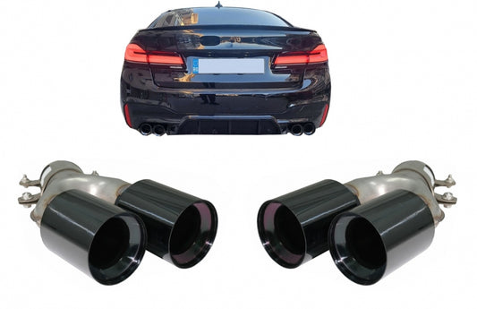 Exhaust Muffler Tips M5 Design Black for BMW 5 Series G30 G31 G38 & 6 Series G32 (2016–2020)