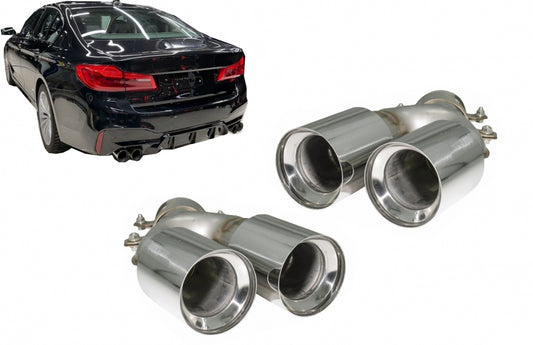 Exhaust Muffler Tips M5 Design Chrome for BMW 5 Series G30 G31 G38 & 6 Series G32 (2016–2020)