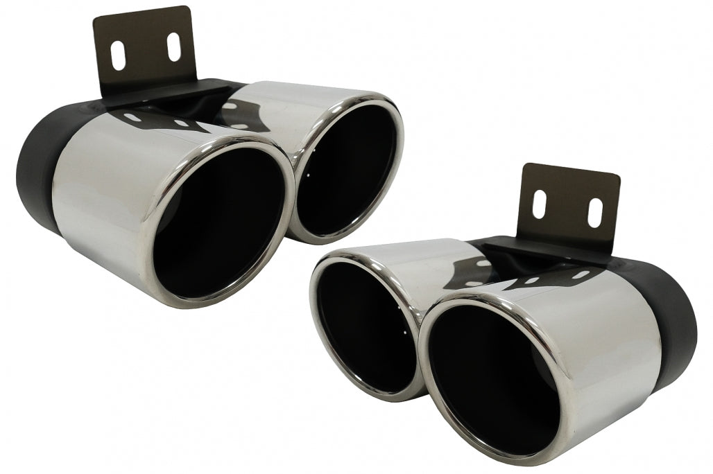 Exhaust Muffler Tips M5 LCI Chrome Twin Outlet for BMW 5 Series F10 F11 (2011–2017)