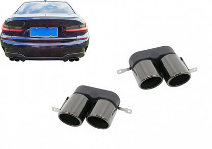 Exhaust Muffler Tips Titanium Black for BMW 3 Series G20 G28 M Sport (2019–Up)