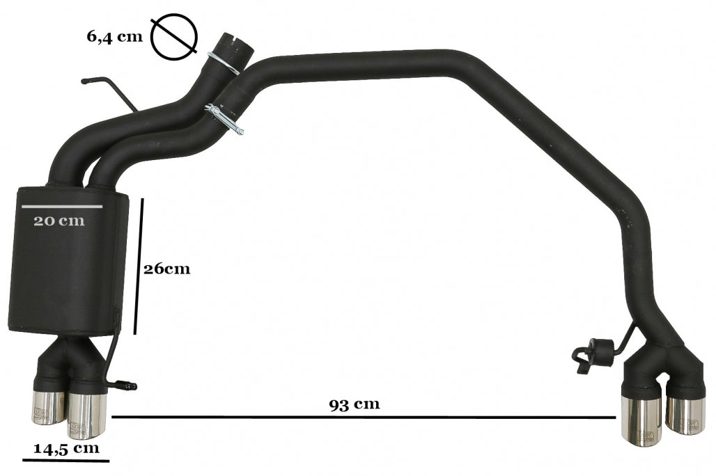 Exhaust System Twin Double Outlet 102-433/70RS for BMW 5 Series F10 (2011–2016)