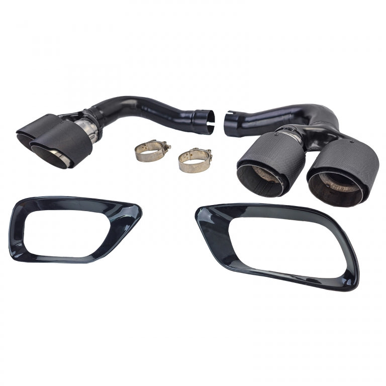 Exhaust Tailpipes Carbon Twin Pipe for BMW X6 E71 30d 40d M-Package (2008-2014)